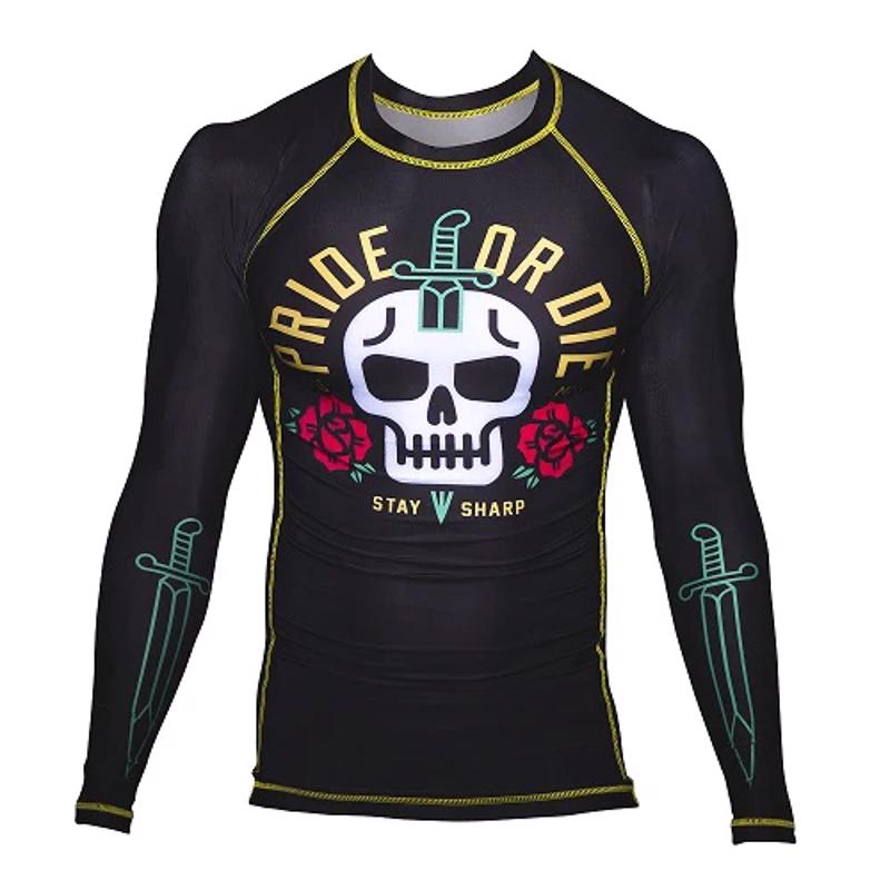 PRIDE OR DIE Stay Sharp RASHGUARD - BLACK